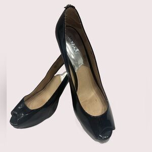 Michael Kors Glossy Black Peep Toe Heels